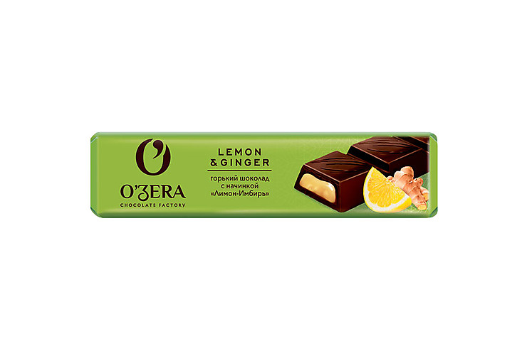 «O'Zera», шоколадный батончик Lemon & Ginger, 50 г*6шт