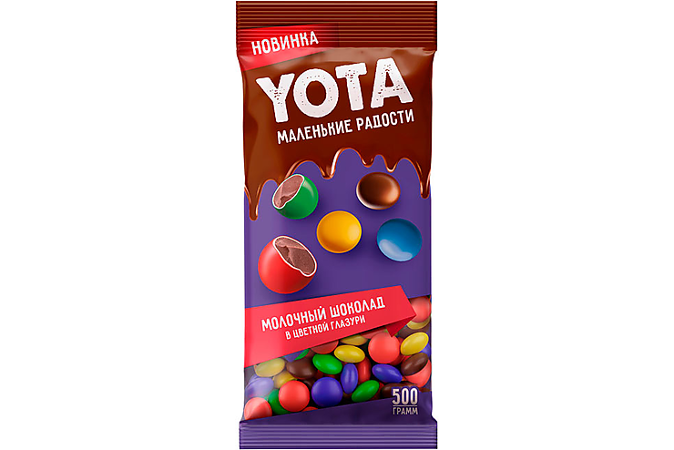 «Yota», драже молочный шоколад в цветной глазури (упаковка 0,5 кг)