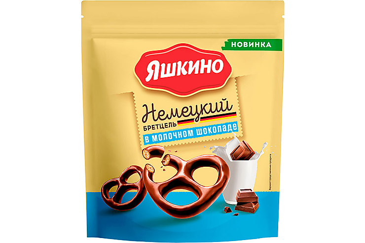 «Яшкино», крендельки «Немецкий бретцель» в молочном шоколаде, 90 г