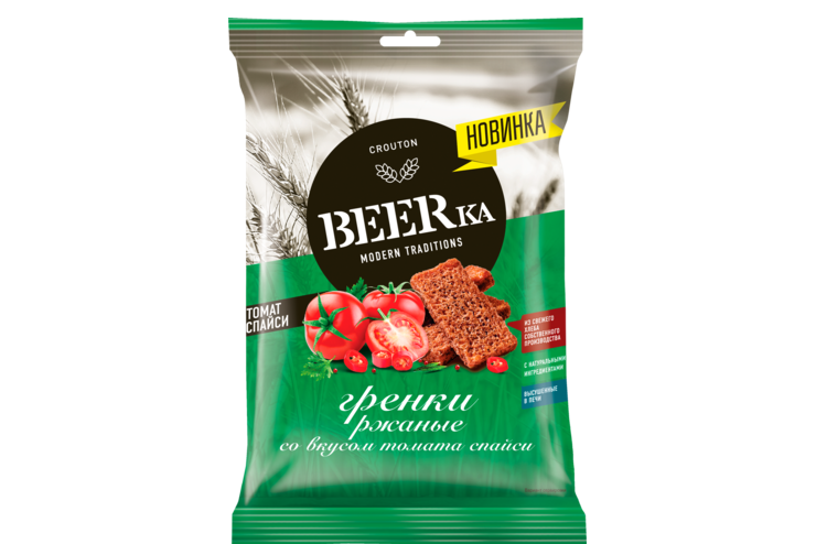 Гренки «Beerka» со вкусом томата спайси, 60 г – купить по приятной цене ...