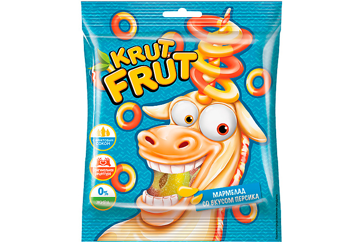 «KrutFrut», мармелад жевательный «Колечки со вкусом персика», 70 г