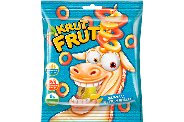 «KrutFrut», мармелад жевательный «Колечки со вкусом персика», 70 г