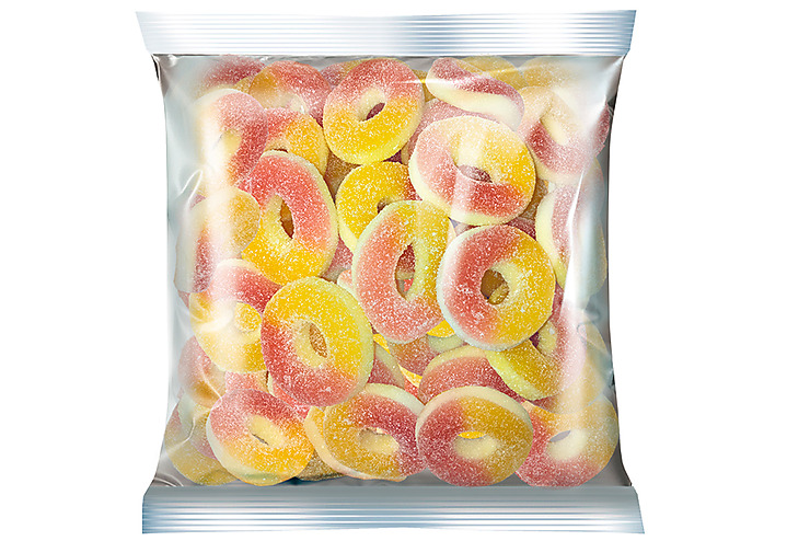 «KrutFrut», мармелад жевательный «Колечки со вкусом персика» (упаковка 0,5 кг)