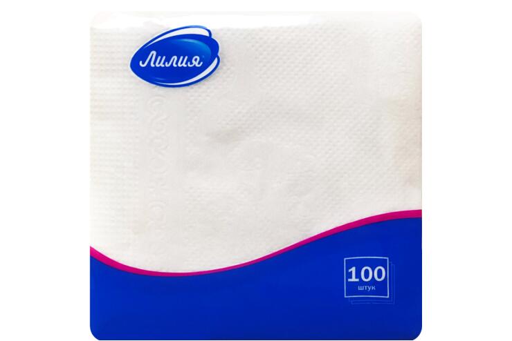 Салфетки бумажные «Лилия» однослойные, 100шт