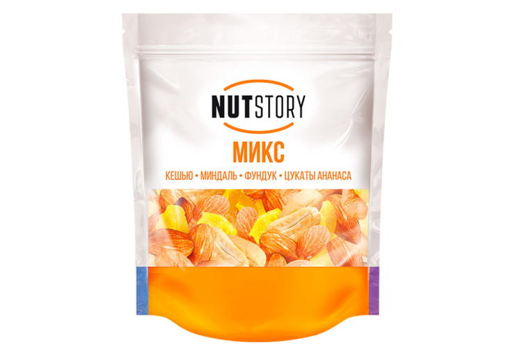«NutStory», микс из кешью, миндаль, фундук, цукаты ананаса, 150 г