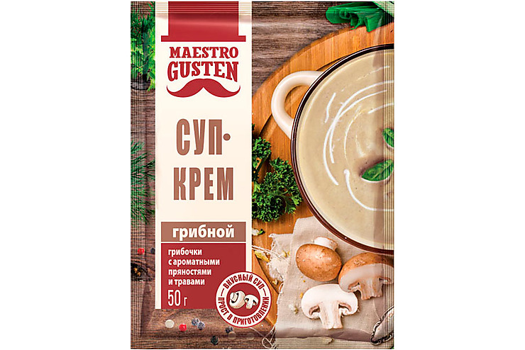 «Maestro Gusten», суп-крем грибной быстрого приготовления, 50 г