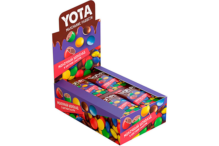 «Yota», драже молочный шоколад в цветной глазури, 40 г*5 шт