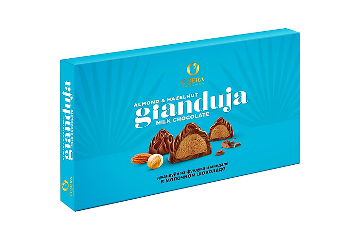 «O'Zera», шоколадные конфеты «Джандуйя из фундука и миндаля», 220 г