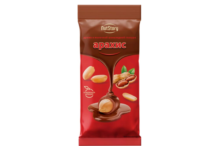 «NutStory», драже в молочной  шоколадной глазури «Арахис» (упаковка 0,5 кг)
