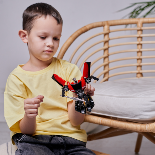 Машина-робот 2 в 1, красный