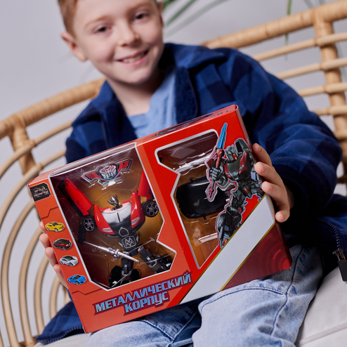 Машина-робот 2 в 1, красный