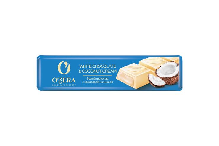 «O'Zera», шоколадный батончик White & Coconut cream, 45 г