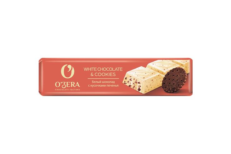 «O'Zera», шоколадный батончик White & Cookies, 45 г