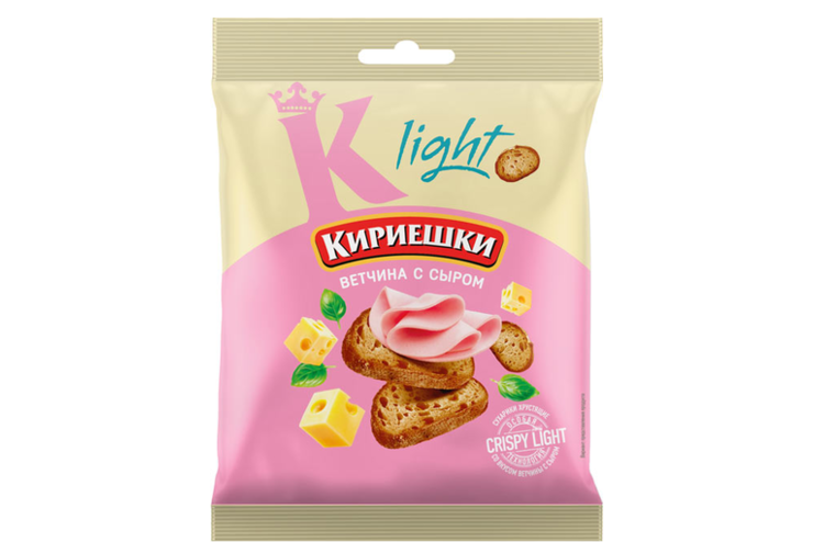 «Кириешки Light», сухарики со вкусом ветчины с сыром, 33 г