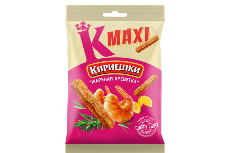 «Кириешки Maxi», сухарики со вкусом жареных креветок, 60 г