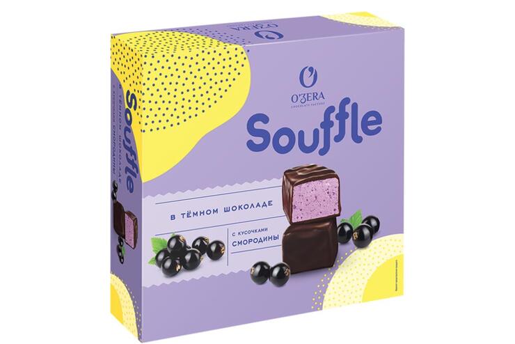 «O'Zera», конфеты Souffle со вкусом смородины, в тёмном шоколаде, 360 г