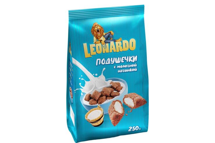 «Leonardo», готовый завтрак «Подушечки с молочной начинкой», 250 г