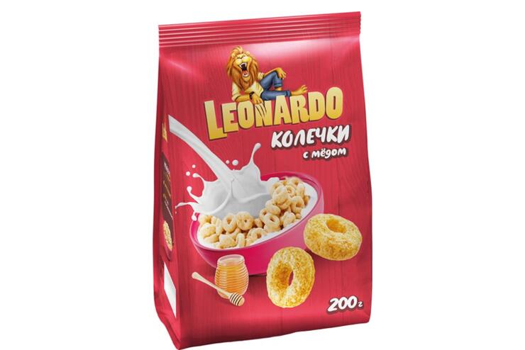 «Leonardo», готовый завтрак «Колечки с мёдом», 200 г