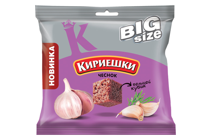 «Кириешки Big Size», сухарики  «Чеснок пшеничные», 80 г