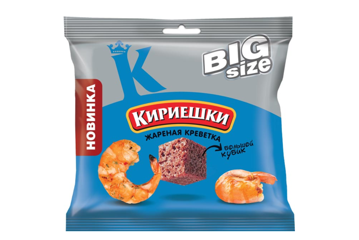 «Кириешки Big Size», сухарики «Жареная креветка», 80 г