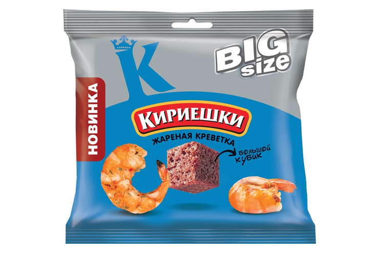 «Кириешки Big Size», сухарики «Жареная креветка», 80 г