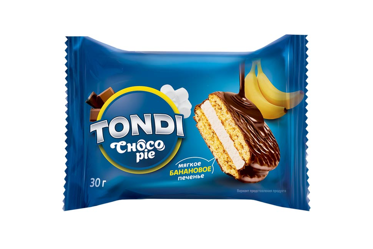 «Tondi», choco Pie банановый (коробка 2,13 кг)