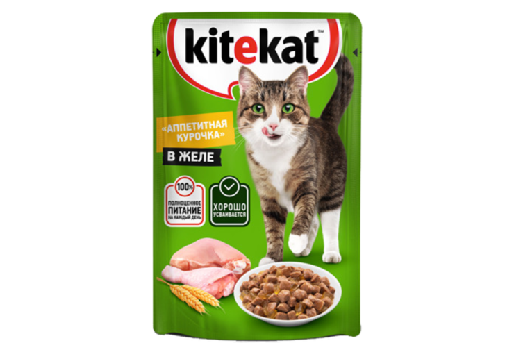 Влажный корм для кошек «Kitekat» «Аппетитная курочка» в желе, 85 г