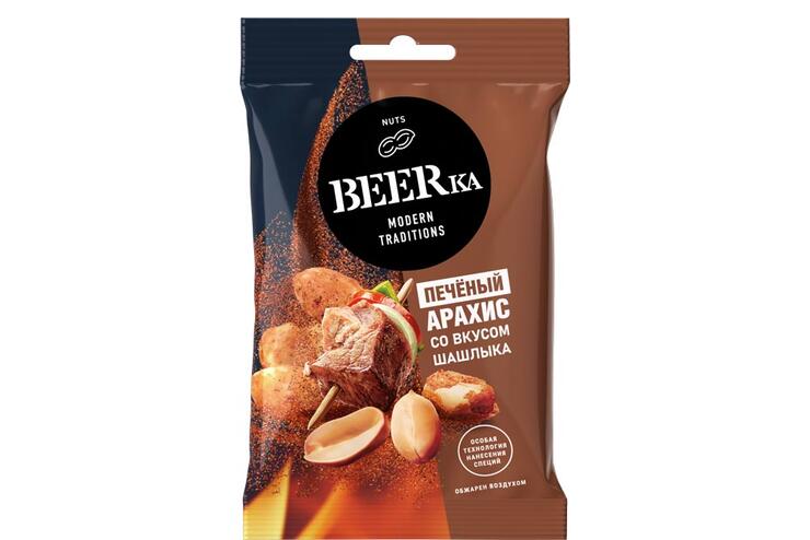 «Beerka», арахис печёный со вкусом шашлыка, 90 г