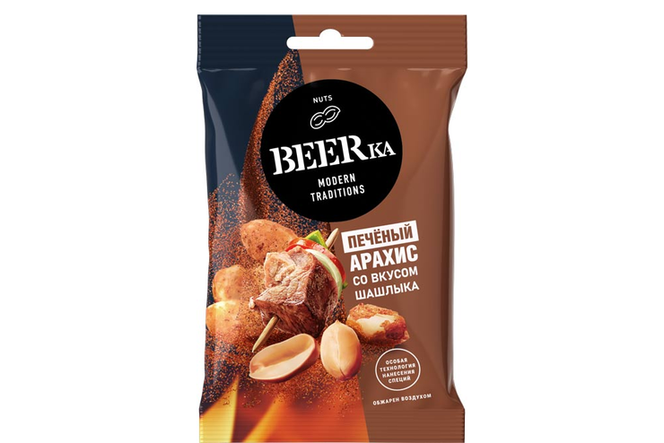 «Beerka», арахис печёный со вкусом шашлыка, 90 г