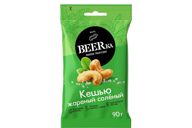 «Beerka», кешью жареные соленые, 90 г