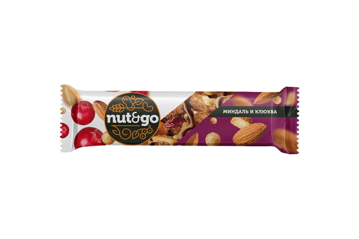 «Nut&Go», батончик «Миндаль и клюква», 36 г