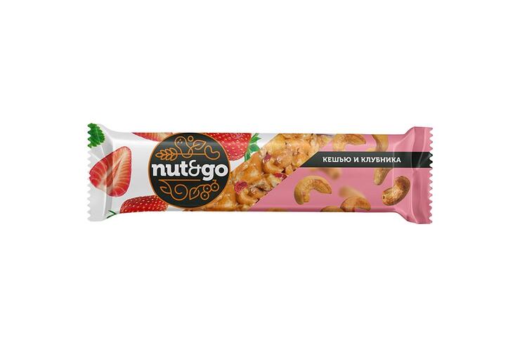 «Nut&Go», батончик «Кешью и клубника», 36 г