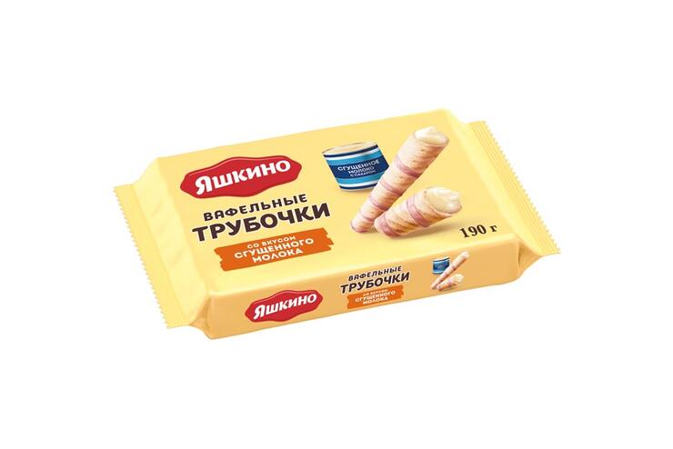 «Яшкино», трубочки вафельные со вкусом сгущённого молока, 190 г