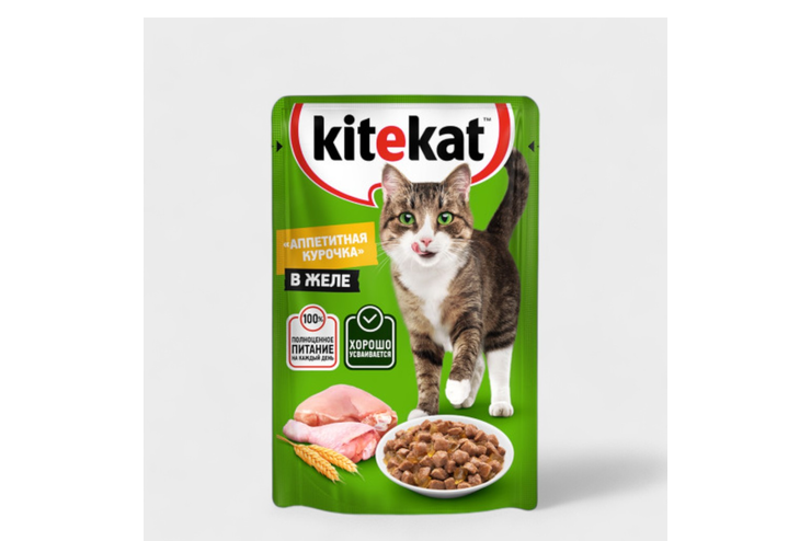 Влажный корм для кошек «Kitekat» «Аппетитная курочка» в желе, 85 г