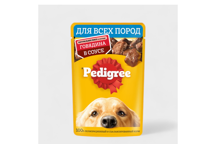 Влажный корм для собак «Pedigree» Говядина в соусе, 85 г