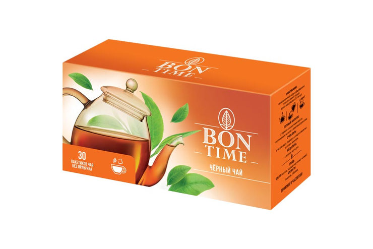 «Bontime», чай черный, 30 пакетиков без ярлычка, 60 г