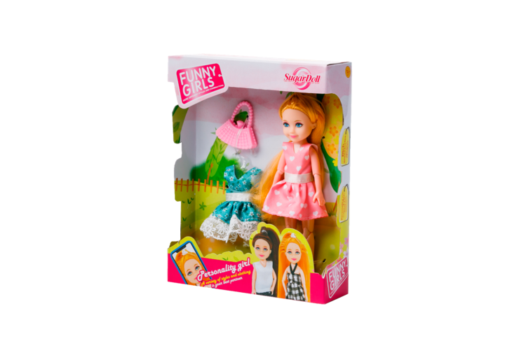 Игровой набор: шарнирная кукла (15 см), наряды и сумочка