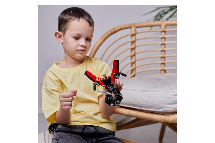 Машина-робот 2 в 1, красный