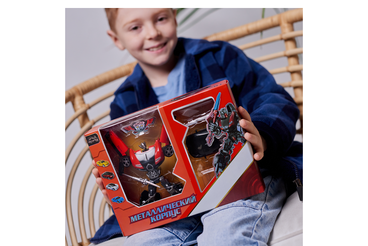 Машина-робот 2 в 1, красный