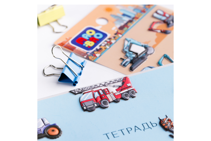 Объемные наклейки «Строительная техника»