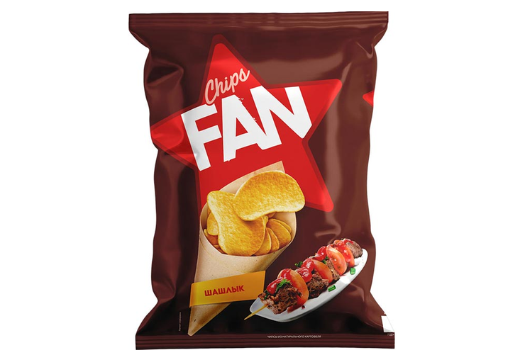 «Fan», чипсы со вкусом шашлыка, 120 г