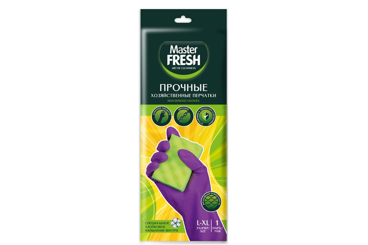 Перчатки хозяйственные Master Fresh Прочные, размер L/XL, 1 пара, 61 г