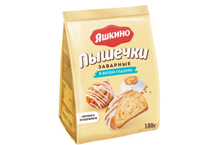 «Яшкино», «Заварные пышечки» в белой глазури, 180 г