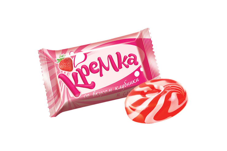Карамель «Кремка» со вкусом клубники и сливок, 500 г