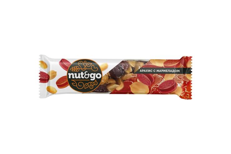 «Nut&Go», батончик с арахисом и мармеладом, 42 г