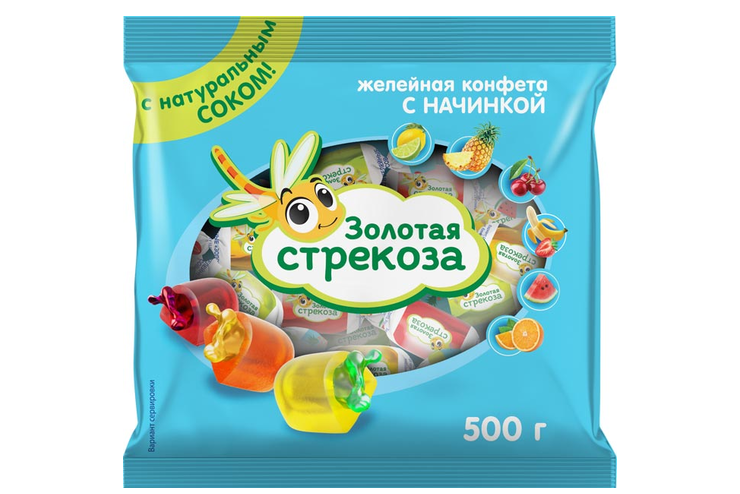 Конфеты желейные «Золотая стрекоза» (упаковка 0,5 кг)