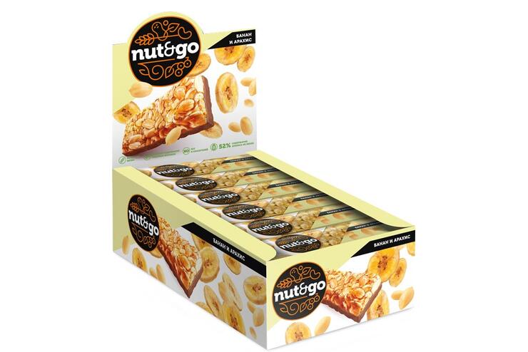 «Nut&Go», батончик «Банан и арахис», 42 г