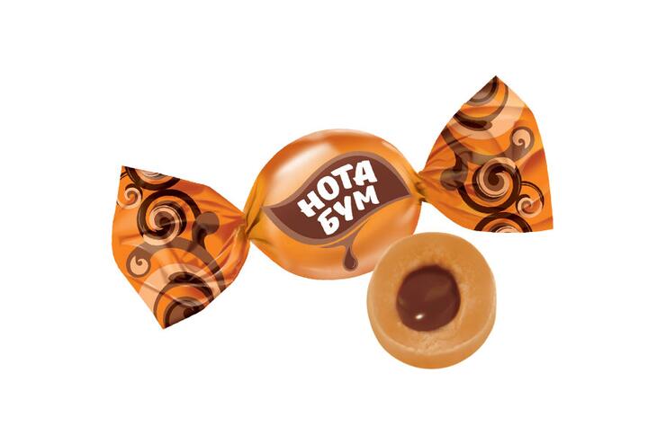 Карамель с ореховой начинкой «Жевательная ириска Нота Бум» (упаковка 0,5 кг)