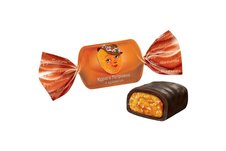 «Фруктовичи», конфеты «Курага Петровна» с арахисом в темной глазури (упаковка 0,5 кг)
