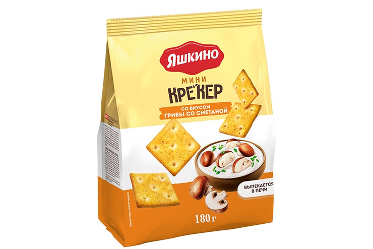 «Яшкино», крекер мини со вкусом «грибы со сметаной», 180 г «Яшкино», крекер мини со вкусом «грибы со сметаной», 180 г